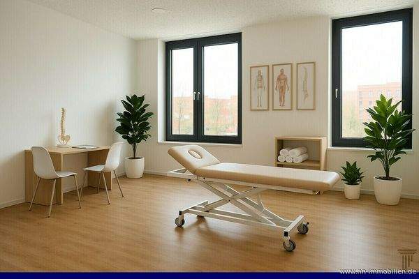 heller und geräumiger Praxisbereich - möbliert durch KI