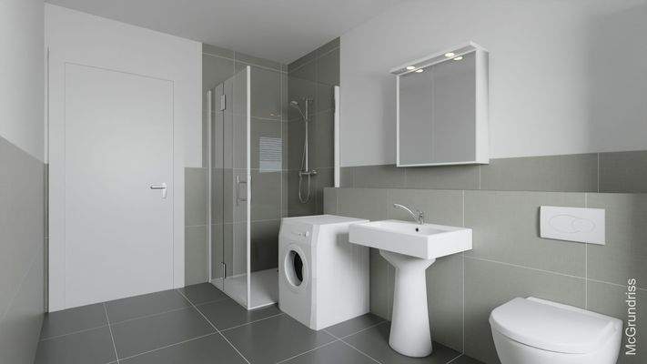 Bad mit Dusche und Fenster