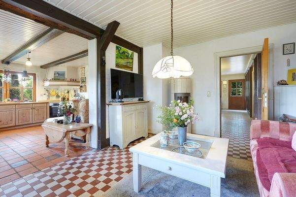 Teestube mit Kaminofen