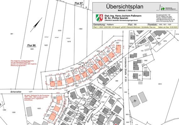 Plan Grundstück 8 Birkenallee