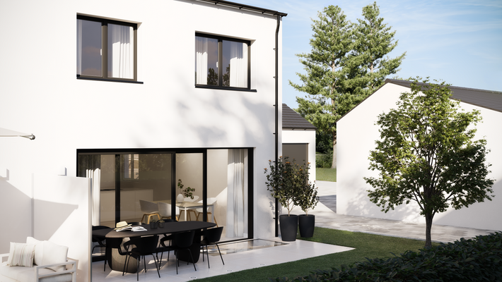 Visualisierung Terrasse, Garten, Garage