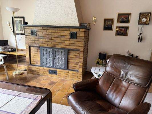 Kamin im Wohnzimmer EG