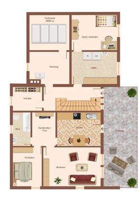 Skizze Grundriss Erdgeschoss