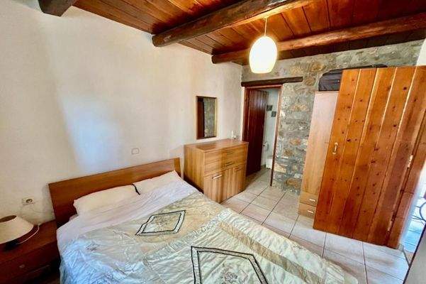 Kreta, Nofalias: Schönes, freistehendes Steinhaus mit 2 Schlafzimmern, Garten und Meerblick von der Terrasse