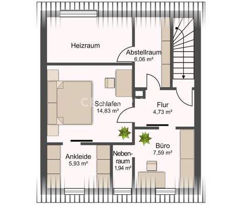 Grundriss vom Dachgeschoss