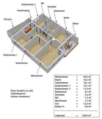 Grunriss und Wohnfläche EG