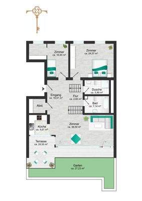 Erdgeschoss mit Südgarten