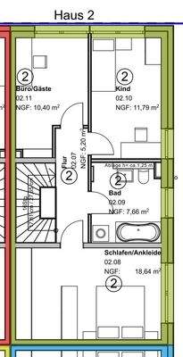Grundriss Obergeschoss Haus 2
