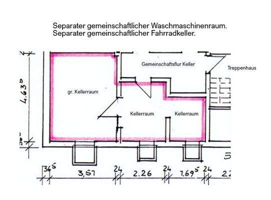Grundriss Kellerräume