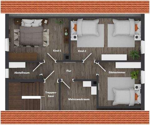 2D Grundriss - Obergeschoss