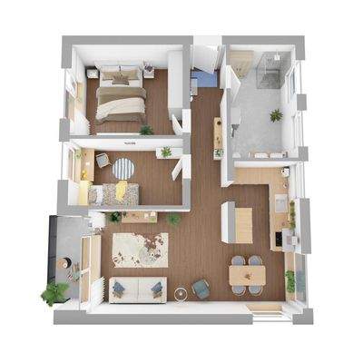 Grundriss der 3 Zimmer Wohnung