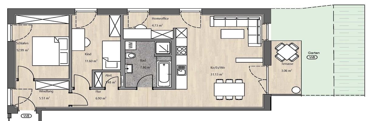 Grundriss Wohnung 8