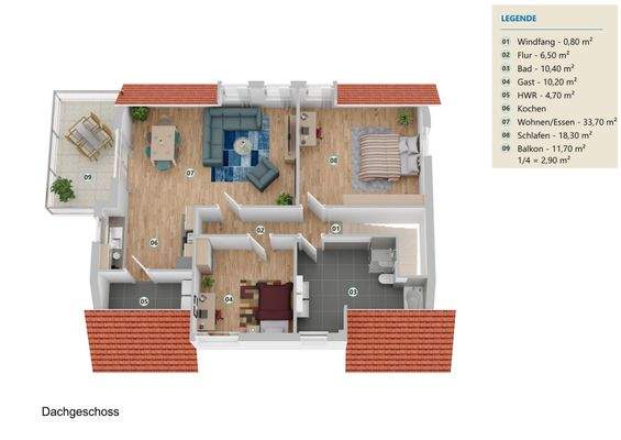 Grundriss Dachgeschosswohnung