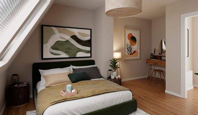 Helles und komfortables Schlafzimmer