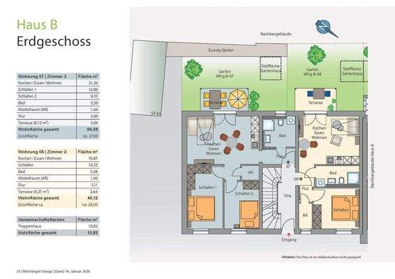 Grundriss Haus B - Erdgeschoss