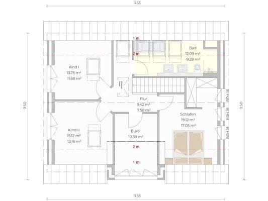 Grundriss Obergeschoss 