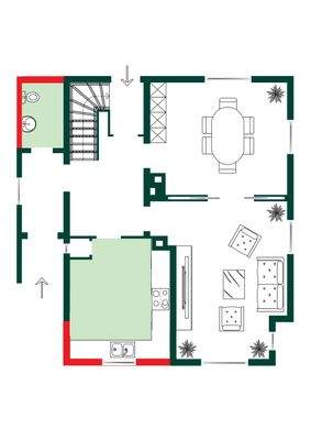 Grundriss Erdgeschoss neu - nach Anbau!