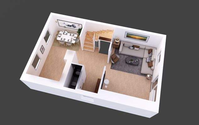 3D Grundriss Erdgeschoss