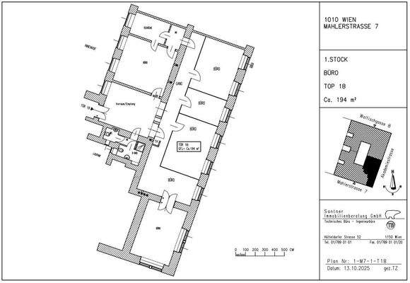 Mahlerstraße 7_1. OG_Top 18_Plan