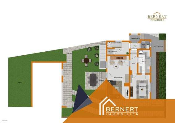 Grundriss visualisiert EG + AB