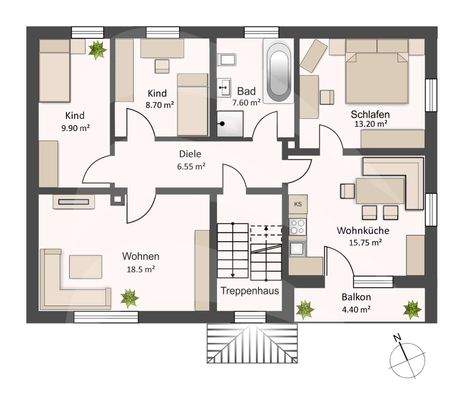 Grundriss Obergeschoss