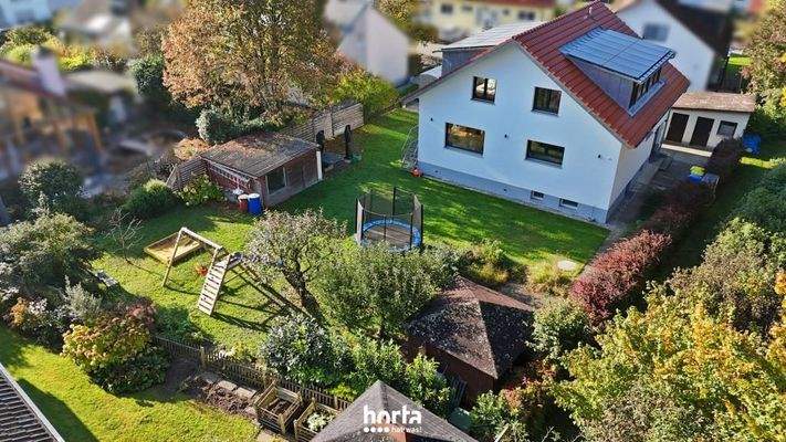 Drohnenaufnahme Garten