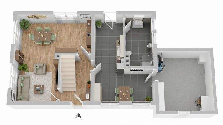 Grundriss Erdgeschoss (nicht maßstabsgetreu)