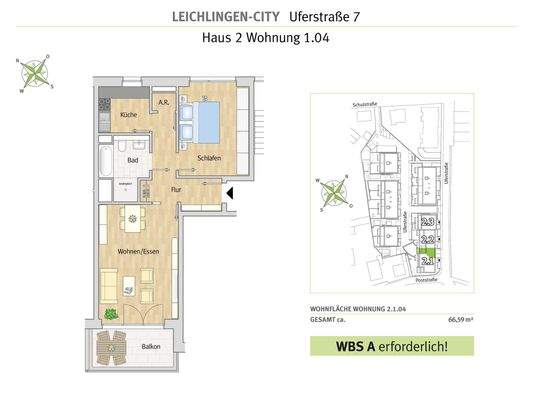 Grundriss: 2-Zimmer-Wohnung