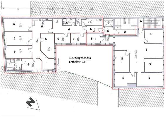 Geschossplan 1. Etage Nr. 5 und 6