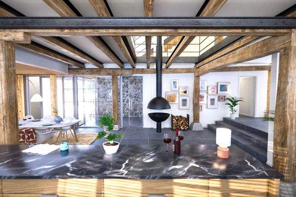 Blick vom Küchenbereich, visualisiert