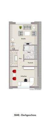 Grundriss DG visualisiert 3848