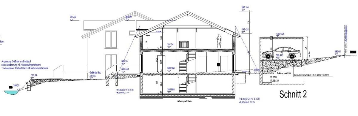 Schnitt  (Haus 1 und 2