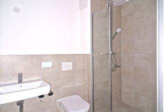 Badezimmer mit Dusche und WC