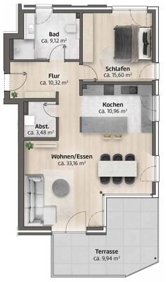 Grundriss Wohnung 1