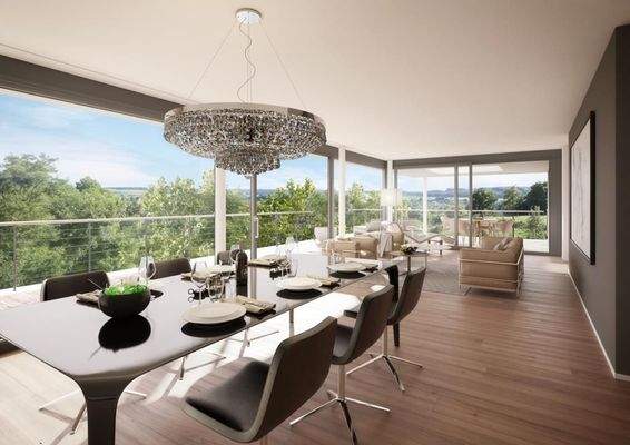 Visualisierung Ausblick Wohnen/Essen