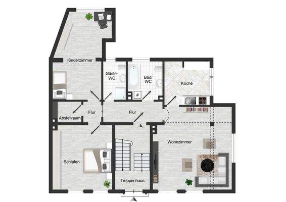 DIE ERDGESCHOSS-Wohnung.