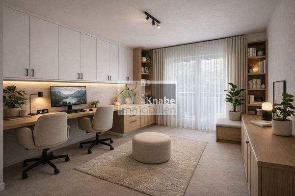 Homeoffice EG ehem. Schlafz. Modernisierungsvorschlag KI generiert