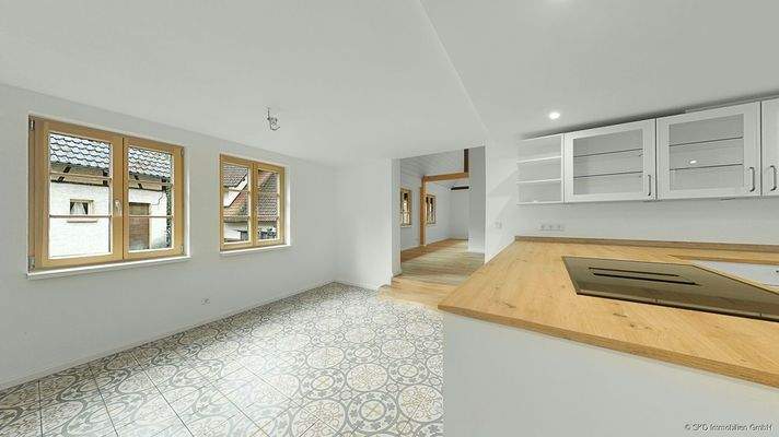 Von der Essküche ins Wohnzimmer