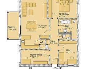 Grundriss 1. OG-  linkes Haus