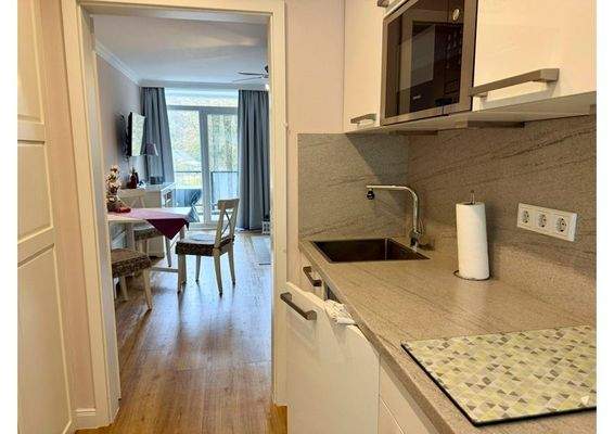 Eingangsbereich mit offener Küche Ansicht (1)