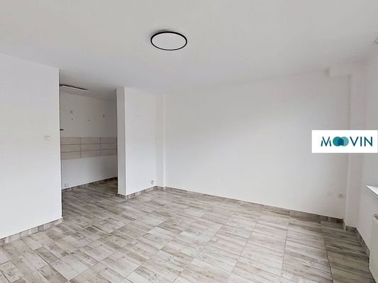 Ansicht III: Wohn- und Esszimmer mit offenem Küchenbereich (Beispiel)