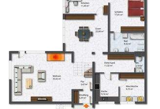 Grundriss Erdgeschoss und Obergeschoss