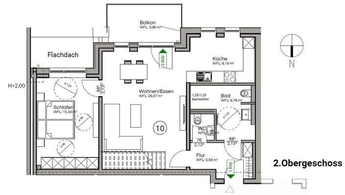 Grundriss Wohnung 10 - 2. OG