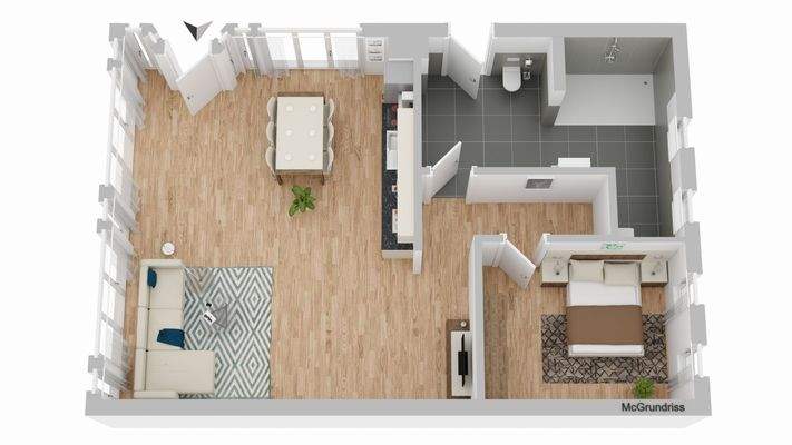 Beispielhafte Grundrissgestaltung (Umbauidee)