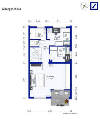 Grundriss OG Grafik, möbliert