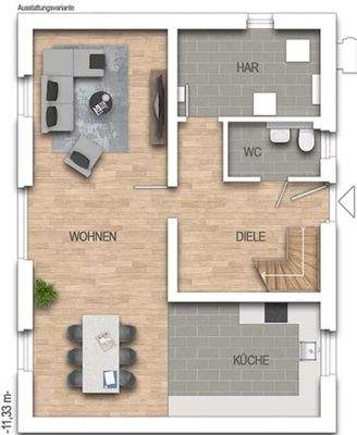 Erdgeschoss: Offenes Wohnkonzept