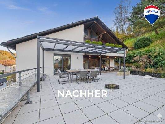 RE/MAX Immobilien DeLux Wohn-Geschäftshaus Merzig Terrasse nachher