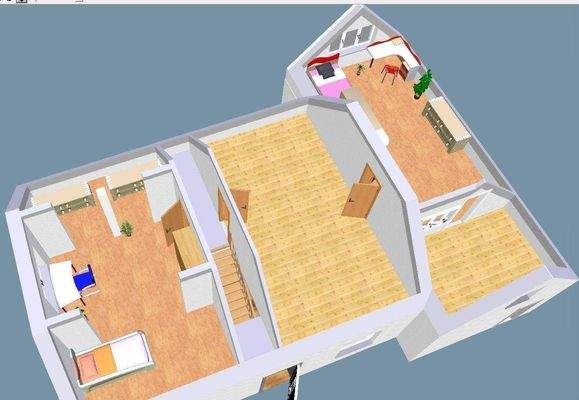 3D Grundriss Dachgeschoss