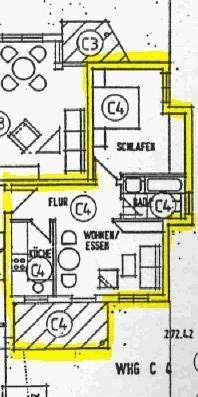 Grundriss mit Markierungen