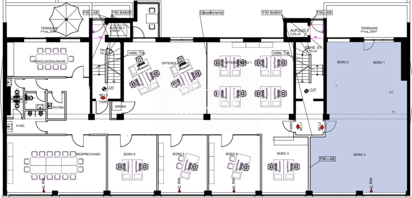 Grundriss Musterbüro 1. Oberge